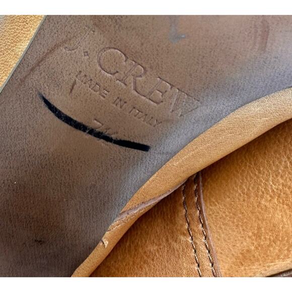 Vtg J Crew Leather LaceUp Heeled Ankle Booties Women Sz 7.5 Italian Made Granny - Picture 8 of 16